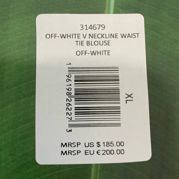 NWT FARM Rio Off-White V Neckline Waist Tie Blouse Size XL - Picture 5 of 11